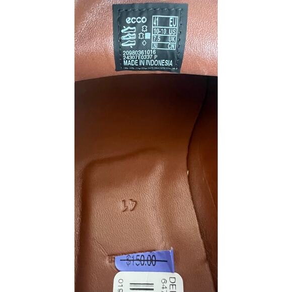 NWT ECCO Classic 15 Dressy Leather Cream Brown Slip On Comfort Penny Loafers 10 - Picture 10 of 11